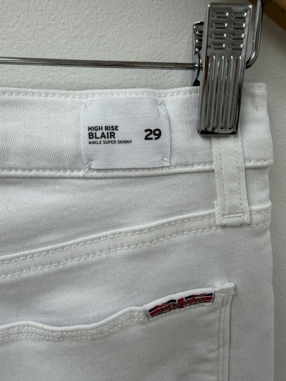 Hudson jeans HIGH RISE BLAIR Ankle SUPER SKINNY White Sz 29 New - Picture 5 of 13